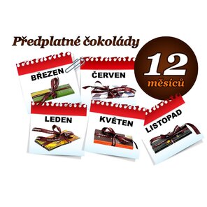 Předplatné čokolády na 12 měsíců, 1 tabulka (hořká i mléčná)