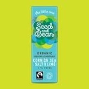 Seed and Bean BABY 37% mléčná čokoláda mořská sůl Cornish a limetka BIO 25 g