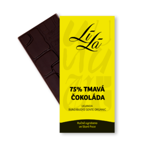 LÍLÁ 75% hořká čokoláda Uganda 50 g