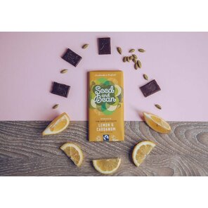 Seed and Bean 58% hořká čokoláda citrón a kardamom BIO 75 g