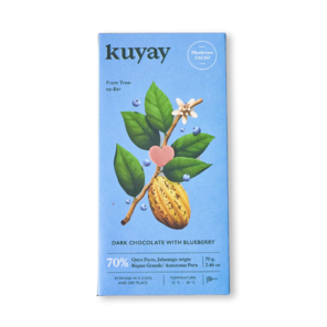 KUYAY 70% hořká čokoláda BLUEBERRY s borůvkami 70 g