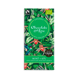 CH&L 67% hořká čokoláda MINT - mátové křupinky BIO 80 g