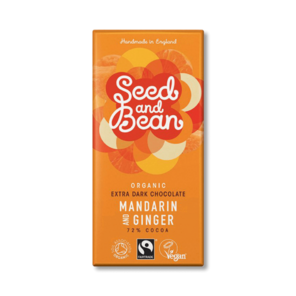 Seed and Bean 72% hořká čokoláda mandarinka a zázvor BIO 85 g