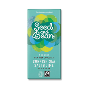 Seed and Bean 37% mléčná čokoláda mořská sůl Cornish a limetka BIO 85 g