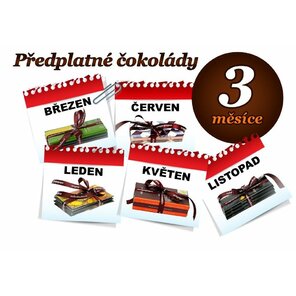 Předplatné čokolády na 3 měsíce, 3 tabulky (hořká i mléčná)