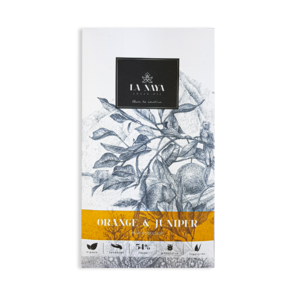 LA NAYA 54% mléčná čokoláda ORANGE & JUNIPER s pomerančem a jalovcem BIO 80 g
