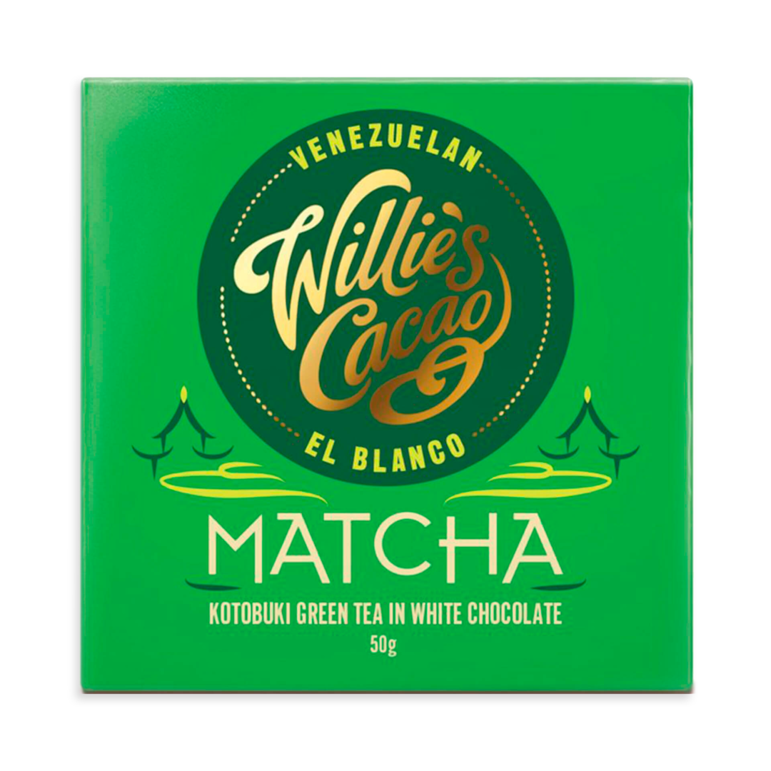 Willie's Cacao Matcha 39% bílá čokoláda s čajem Matcha 50 g