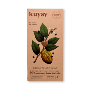 KUYAY 50% mléčná čokoláda AU LAIT ET AU CAFÉ s kávou 70 g