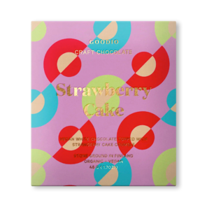 GOODIO 20% vegan bílá čokoláda STRAWBERRY CAKE 48 g