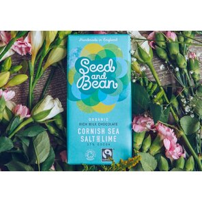 Seed and Bean 37% mléčná čokoláda mořská sůl Cornish a limetka BIO 75 g