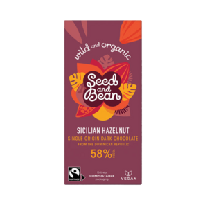 Seed and Bean 58% hořká čokoláda s lísk. oříšky HAZELNUTTY BIO 75 g