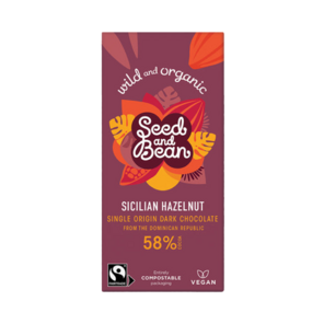Seed and Bean 58% hořká čokoláda sicilské oříšky BIO 75 g