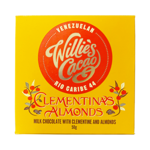 Willie's Cacao 44% mléčná čokoláda s mandarinkou a mandlemi 50 g