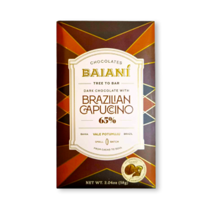 Baianí Chocolates 65% hořká čokoláda s bílou čokoládou BRAZILIAN CAPUCCINO 58 g