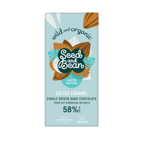 Seed and Bean 58% hořká čokoláda se slaným karamelem BIO 85 g
