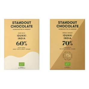 Standout Chocolate degustační sada čokolád DARK/MILK INDIA BIO 100 g
