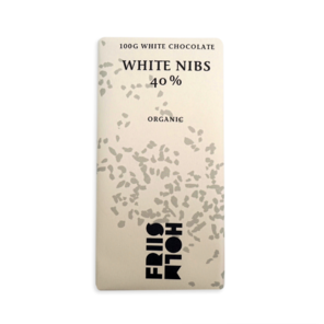 FRIIS-HOLM WHITE NIBS 40% bílá čokoláda s kakaovými boby BIO 100 g
