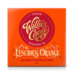 Willie's Cacao 65% hořká čokoláda s pomerančem Luscious Orange Cuban Baracoa 50 g