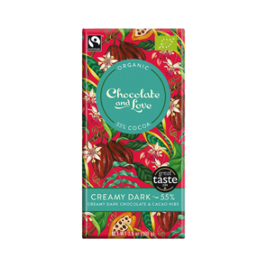 CH&L 55% hořkomléčná smetanová čokoláda Creamy Dark - kakaové boby BIO 80 g