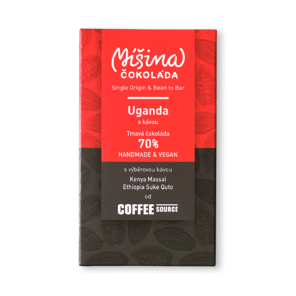 Míšina čokoláda 70% hořká čokoláda - Uganda s kávou Kenya Massai Ethiopia Suke Quto 50 g