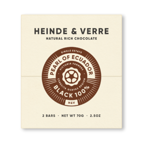 Heinde & Verre 100% hořká čokoláda Pearl of Ecuador Black 70 g