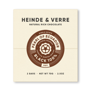 Heinde & Verre EXP 100% hořká čokoláda Pearl of Ecuador Black 70 g