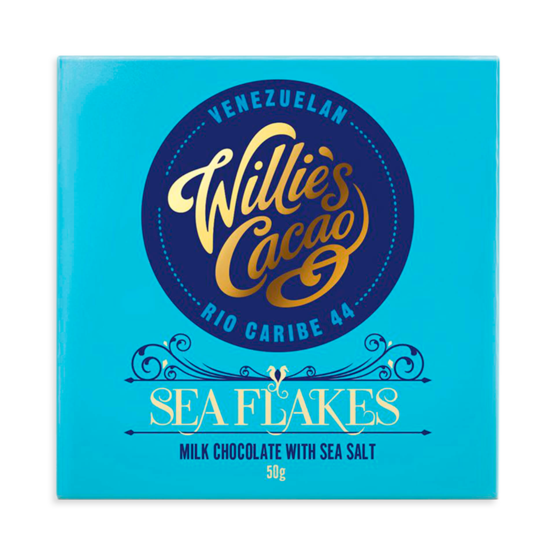 Willie's Cacao Sea Flakes Rio Caribe 44% mléčná čokoláda s mořskou solí 50 g