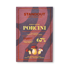 Standout Chocolate 67% hořká čokoláda PORCINI s hřiby BIO 50 g