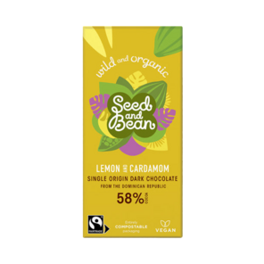 Seed and Bean 58% hořká čokoláda citrón a kardamom BIO 75 g