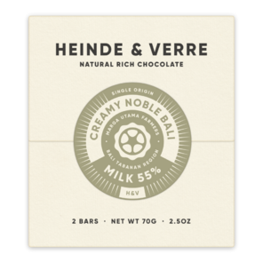 Heinde & Verre 55% mléčná čokoláda Creamy Noble Bali Milk 70 g