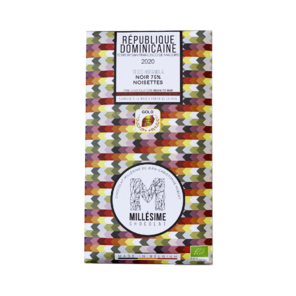 MILLÉSIME 75% hořká čokoláda - DOMINIKÁNSKÁ REPUBLIKA NOISETTES BIO 70 g