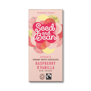 Seed and Bean 30% bílá čokoláda maliny a vanilka BIO 85 g