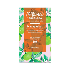 Míšina čokoláda 50% mléčná čokoláda - Madagaskar se zelenými mandarinkami 50 g