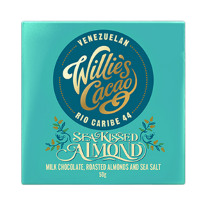 Willie's Cacao 44% mléčná čokoláda SEA KISSED ALMOND 50 g
