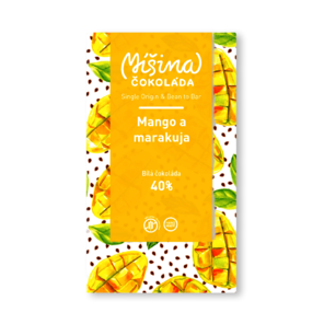 Míšina čokoláda 40% bílá čokoláda MANGO A MARAKUJA 50 g