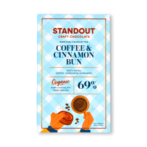 Standout Chocolate 69% hořká čokoláda COFFEE AND CINNAMON BUN BIO 50 g