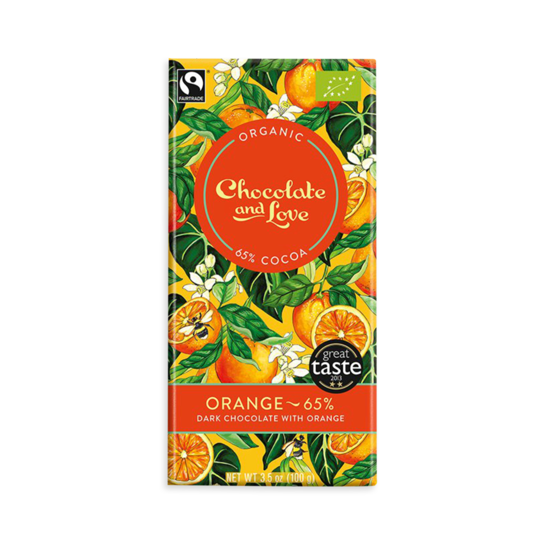 Chocolate & Love Orange 65% hořká čokoláda - pomeranč BIO 80 g