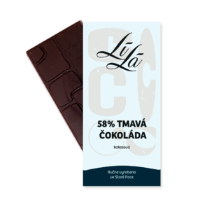LÍLÁ 58% hořká čokoláda s kokosem a kokosovým cukrem 50 g