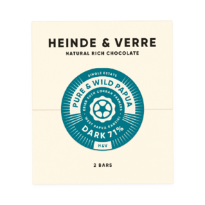 Heinde & Verre 71% hořká čokoláda PURE & WILD PAPUA 70 g