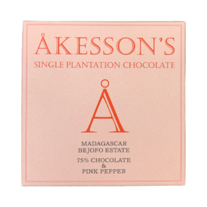 Akesson's 75% hořká čokoláda Madagascar Bejofo Estate Pink Pepper BIO 60 g