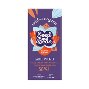Seed and Bean 58% hořká čokoláda Salted Pretzel se slaným preclíkem BIO 75 g