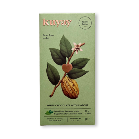 KUYAY bílá čokoláda AMAZONAS BAGUA GRANDE JAHUANGA WITH MATCHA 70 g