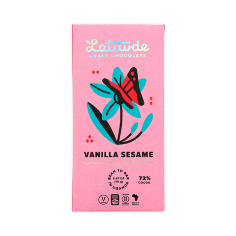 Latitude 72% hořká čokoláda VANILLA SESAME 70 g