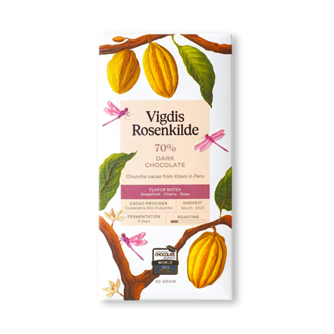 Vigdis Rosenkilde 70% hořká čokoláda PERU CHUNCHO KITENI 60 g
