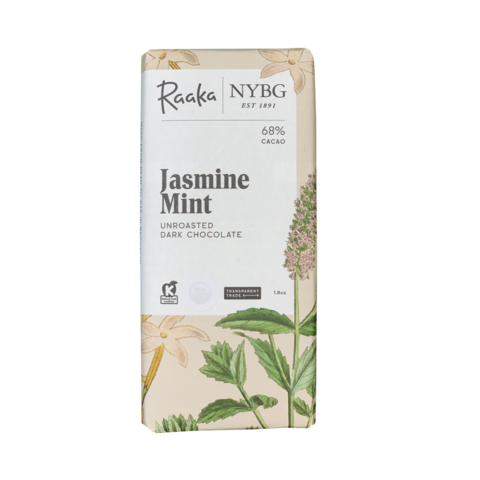 Raaka 68% hořká čokoláda Jasmine Mint Limited Edition 50 g
