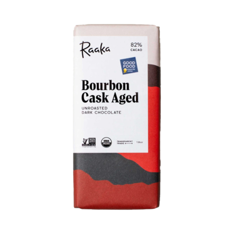 Raaka 82% hořká čokoláda Bourbon Cask Aged 50 g