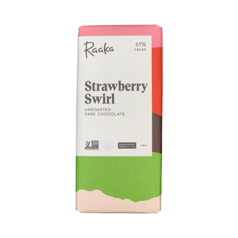 Raaka 61% hořká čokoláda Strawberry Swirl Limited Edition 50 g
